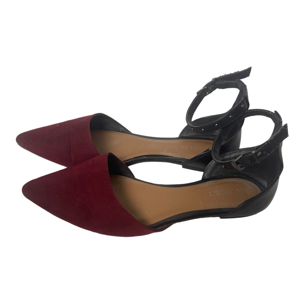 Old Navy Suede Studded Ankle Strap Flats Size 8 - Picture 1 of 7
